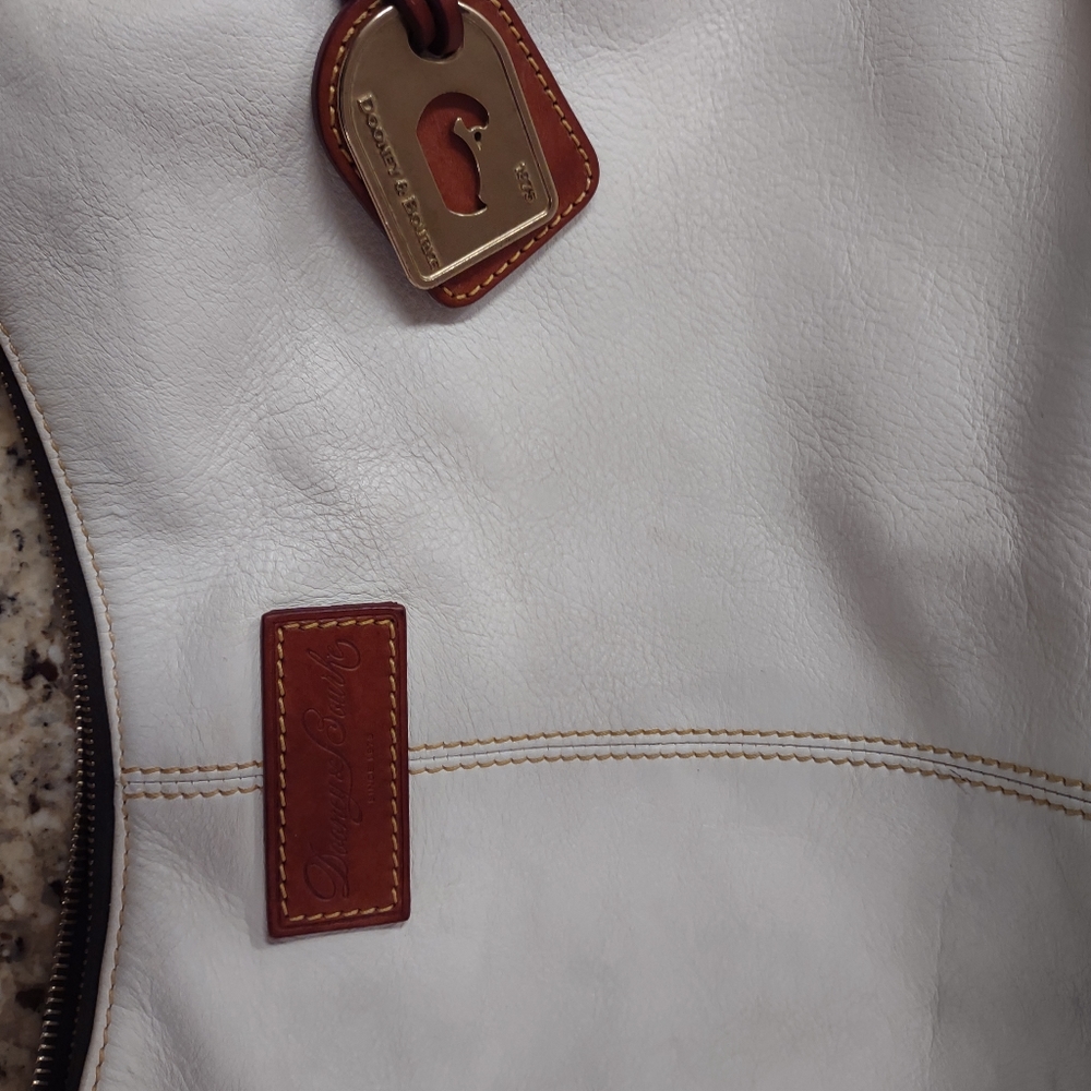 Dooney & Bourke Shoulder Bag White/Brown LG - Picture 4 of 16